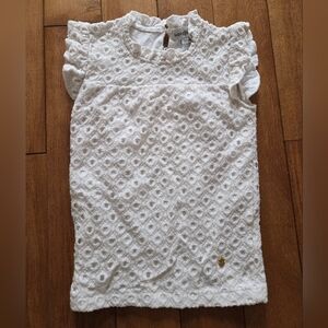 Koko Noko Girls Boho White Eyelet Ruffle Sleeve Top Size 5